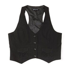 Womens Short Racerback Suit Vest Waistcoat Sz XL Spacegirlz Polished Dressy